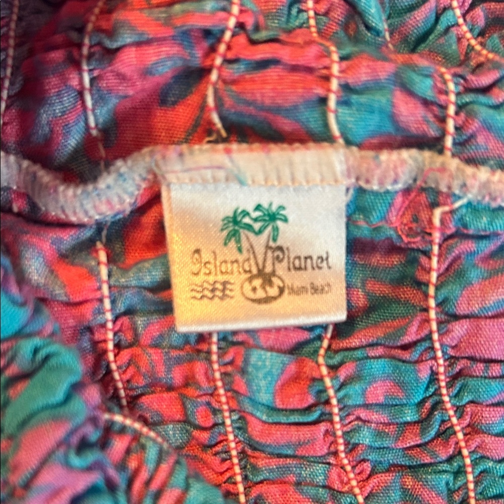 Vibrant Pink and Blue Ruched top - Picture 3 of 3